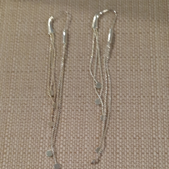 Elegant Silver Dangle Earrings - Picture 1 of 3